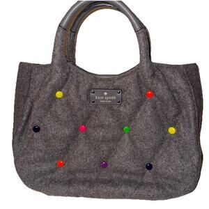 Kate Spade Dazzle Dot Stevie Wool Quilted Polka Dot Satchel